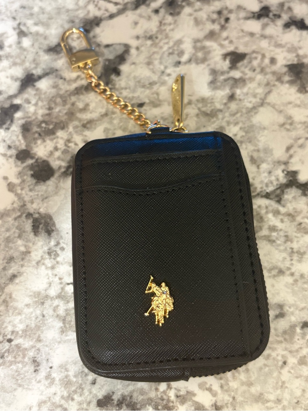 Polo Ralph Lauren Black Card case with Gold Emblem